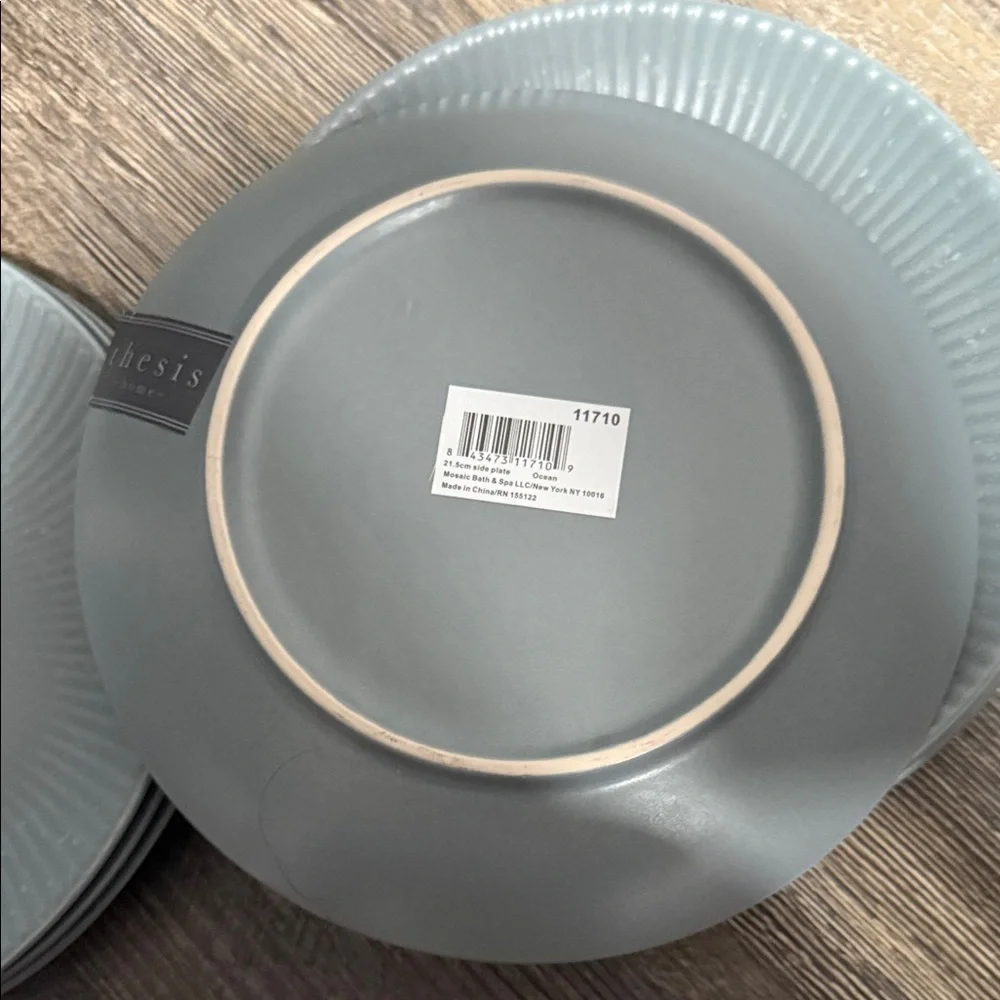 6 Elegant Gray salad Plate Set